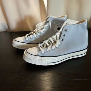 Converse High Tops in Light Blue and White